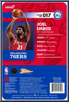 Joel Embiid (Red Statement) (76ers) from Basketball Superstars - Basic Series manufactured by Super7 [Back]