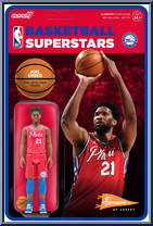Joel Embiid (Red Statement) (76ers) from Basketball Superstars - Basic Series manufactured by Super7 [Front]