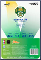 Kevin Durant (SuperSonics) from Basketball Superstars - Hardwood Classics manufactured by Super7 [Back]