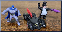 Batman & The Penguin & Batmobile from Batman - Brave and the Bold manufactured by McDonald's [Loose]