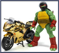 Raphael (with Motorcycle) (Gold) from Bst Axn - Teenage Mutant Ninja Turtles manufactured by Loyal Subjects [Loose]
