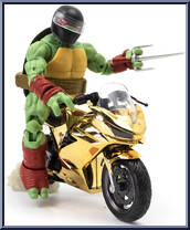 Raphael (with Motorcycle) (Gold) from Bst Axn - Teenage Mutant Ninja Turtles manufactured by Loyal Subjects [Loose]