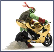 Raphael (with Motorcycle) (Gold) from Bst Axn - Teenage Mutant Ninja Turtles manufactured by Loyal Subjects [Loose]