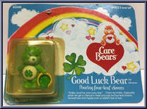 Good Luck Bear (Pouring 4-Leaf Clovers) from Care Bears - Mini manufactured by Kenner [Front]