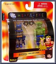 Batman (Battle Damaged) / Killer Croc from DC Minimates - Series 3 manufactured by Diamond Select [Front]