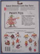 Private Pizza from Food Fighters - Kitchen Commandos manufactured by Mattel [Back]