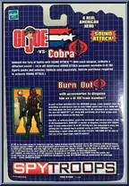 Torpedo vs. Burn Out from G.I. Joe vs. Cobra - Spy Troops manufactured by Hasbro [Back]