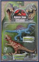 Spinosaurus (Blue) / Tyrannosaurus (Tan) from Jurassic Park Dinosaurs (2004) - Dinosaur Packs manufactured by Hasbro [Front]