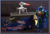 Martian Manhunter vs. Blazebot from Justice League - Cyber Trakkers manufactured by Mattel [Loose]