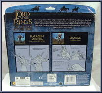 Haradrim Archer & Legolas (Rohan Armor) (UK) from Lord of the Rings - Return of the King - International Exclusives manufactured by Toy Biz [Back]