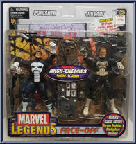 Punisher vs Jigsaw (Black Suit) from Marvel Legends - Face Off Sets - Series 2 manufactured by Toy Biz [Front]