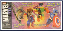 Unmasked Spider-Man / Captain America / Absorbing Man / Dr. Octopus from Marvel Minimates - Toys R Us 4-Packs manufactured by Diamond Select [Front]