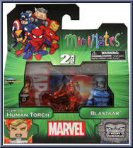Flame-On Human Torch / Blastaar from Marvel Minimates - Wave 48 - Fantastic Four manufactured by Diamond Select [Front]