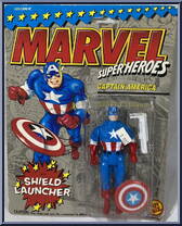 Captain America (Shield Launcher) [Reissue] from Marvel - Super Heroes - Series 4 manufactured by Toy Biz [Front]