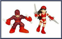 Daredevil & Elektra from Marvel Super Hero Squad - Series  2 manufactured by Hasbro [Loose]