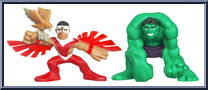 Falcon (Super Hero) & Hulk from Marvel Super Hero Squad - Series 20 manufactured by Hasbro [Loose]