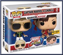 Captain Marvel (Green Shirt) vs Chun-Li from Marvel vs Capcom - Pop! Sets manufactured by Funko [Front]