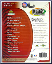 Derek Jeter from Play Makers - MLB - 2002 manufactured by Upper Deck [Back]