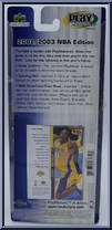 Kobe Bryant (Purple) from Play Makers - NBA - 2002 / 2003 manufactured by Upper Deck [Back]