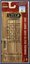 LeBron James (Red Uniform) from Play Makers - NBA - 2004 manufactured by Upper Deck [Back]