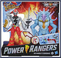 Red Ranger vs Doomsnake from Power Rangers Dino Fury - Battle Attackers manufactured by Hasbro [Front]