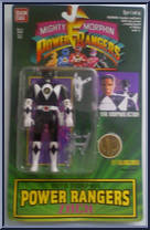 Black Ranger Zack from Power Rangers Mighty Morphin - Auto Morphin - Series 1 manufactured by Bandai [Front]