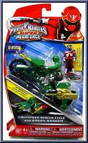 Lightspeed Rescue Cycle and Green Ranger from Power Rangers Super Megaforce - Cycles manufactured by Bandai [Front]