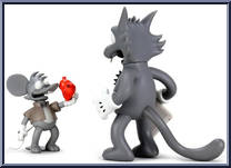Itchy and Scratchy (Vintage) from Simpsons - Vinyl manufactured by Kidrobot [Loose]