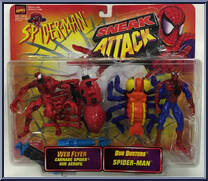 Carnage and Spider-Man from Spider-Man - Canadian 2-Pack - Sneak Attack manufactured by Toy Biz [Front]
