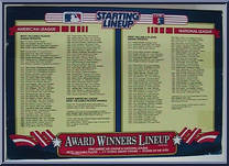 Award Winners 1990 Lineup from Starting Lineup - Baseball - Team Sets manufactured by Kenner [Back]