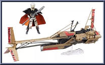 Enfys Nest's Swoop Bike (with Enfys Nest) from Star Wars - Black Series - Red - 6" Scale - Vehicles manufactured by Hasbro [Loose]