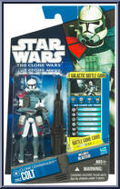 Clone Commander Colt from Star Wars - Clone Wars (2008) - Battle Game Cards manufactured by Hasbro [Front]