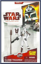 Clone Trooper (with Space Gear) from Star Wars - Clone Wars (2008) - White / Red Cards manufactured by Hasbro [Front]