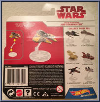 Anakin Skywalker Jedi Starfighter from Star Wars - Hot Wheels Starships - White Card / Red Letters manufactured by Mattel [Back]