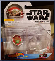 Mandalorian The Child (The Force) from Star Wars - Hot Wheels Starships - White Card / Black Letters manufactured by Mattel [Front]