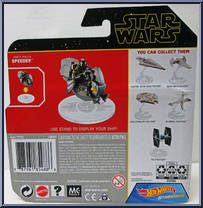 Darth Maul's Speeder from Star Wars - Hot Wheels Starships - Yellow Outlined Letters manufactured by Mattel [Back]