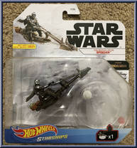 Mandalorian Speeder from Star Wars - Hot Wheels Starships - White Card / Black Letters manufactured by Mattel [Front]