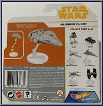 Millennium Falcon from Star Wars - Hot Wheels Starships - White Card / Yellow Letters manufactured by Mattel [Back]
