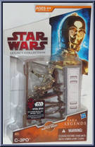 C-3PO (with Ewok Throne) from Star Wars - Legacy Collection - Red / White Cards - Saga Legends manufactured by Hasbro [Front]