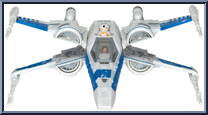 Poe Dameron's T-70 X-Wing (Blue) (Starfighter Class) from Star Wars - Micro Galaxy Squadron - Series 3 manufactured by Jazwares [Loose]