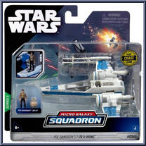 Poe Dameron's T-70 X-Wing (Blue) (Starfighter Class) from Star Wars - Micro Galaxy Squadron - Series 3 manufactured by Jazwares [Front]