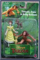 Tarzan, Jane & Baby Baboon from Tarzan - Disney's - Figurines manufactured by Mattel [Front]