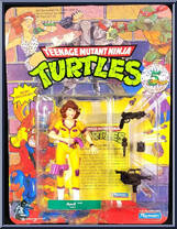 April (Yellow and Purple) from Teenage Mutant Ninja Turtles - 1992 - Basic Figures manufactured by Playmates [Front]