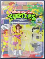 April (Yellow and Purple) from Teenage Mutant Ninja Turtles - 1992 - Basic Figures manufactured by Playmates [Front]
