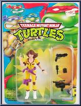 April (Yellow and Purple) from Teenage Mutant Ninja Turtles - 1992 - Basic Figures manufactured by Playmates [Front]