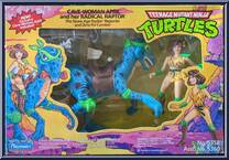 Cave Woman April (with Radical Raptor) from Teenage Mutant Ninja Turtles - Cave Turtles manufactured by Playmates [Front]