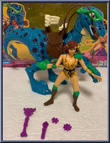 Cave Woman April (with Radical Raptor) from Teenage Mutant Ninja Turtles - Cave Turtles manufactured by Playmates [Loose]