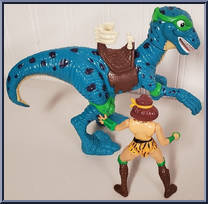 Cave Woman April (with Radical Raptor) from Teenage Mutant Ninja Turtles - Cave Turtles manufactured by Playmates [Loose]