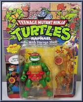 Raphael (with Storage Shell) from Teenage Mutant Ninja Turtles - Storage Shell Turtles manufactured by Playmates [Front]