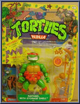Raphael (with Storage Shell) from Teenage Mutant Ninja Turtles - Storage Shell Turtles manufactured by Playmates [Front]